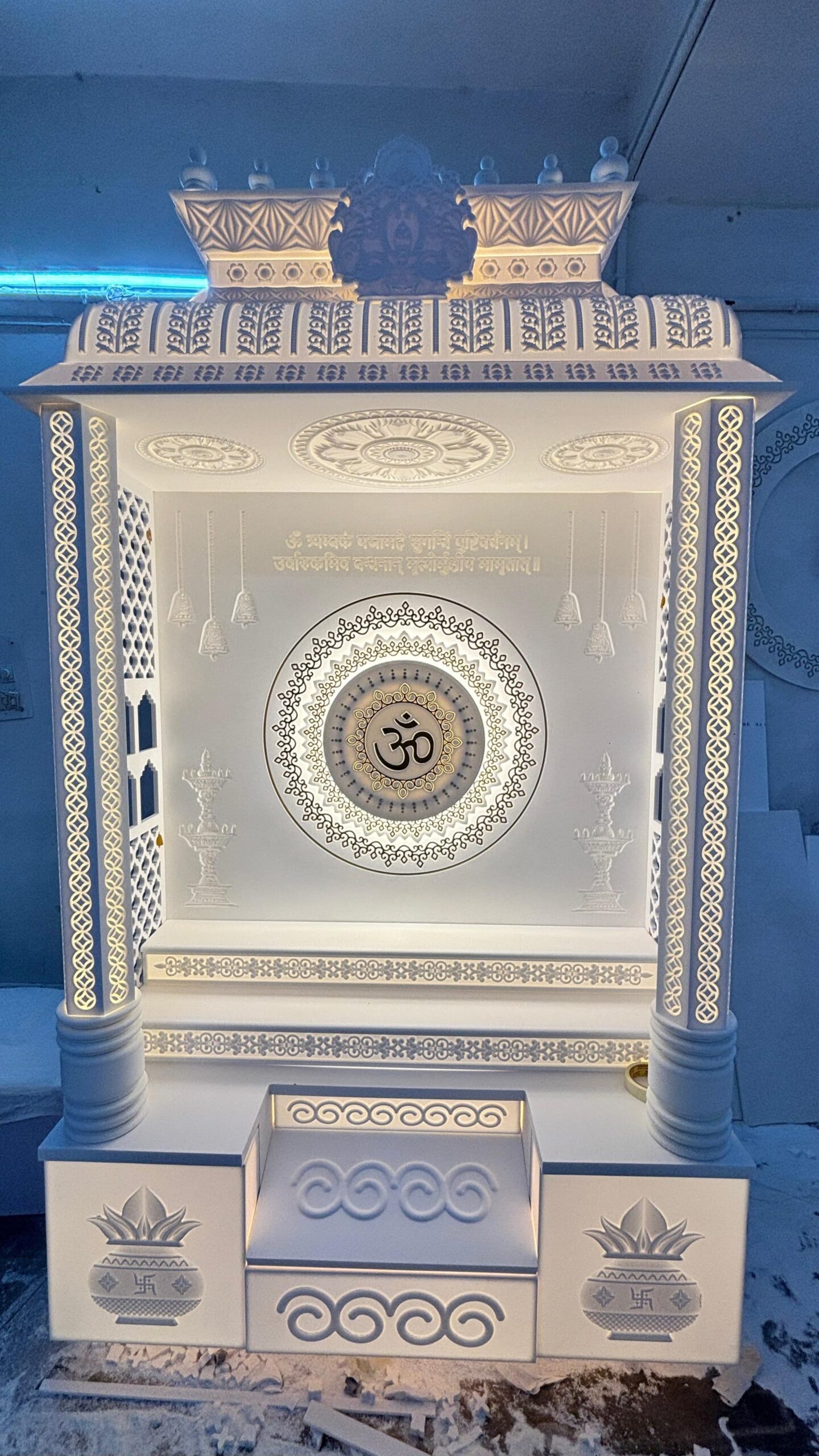 Premium Corian mandir with seamless finish and elegant detailing - Canada